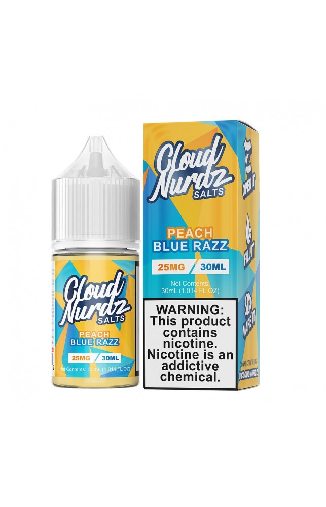 CLOUD NURDZ SALTS - PEACH BLUE RAZZ 30ML