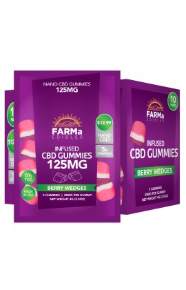 FARMa - INFUSED CBD BERRY WEDGES GUMMY 5CT 125MG PACK OF 10