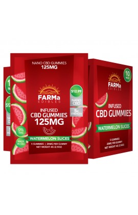 FARMa - INFUSED CBD WATERMELON SLICES GUMMY 5CT 125MG PACK OF 10