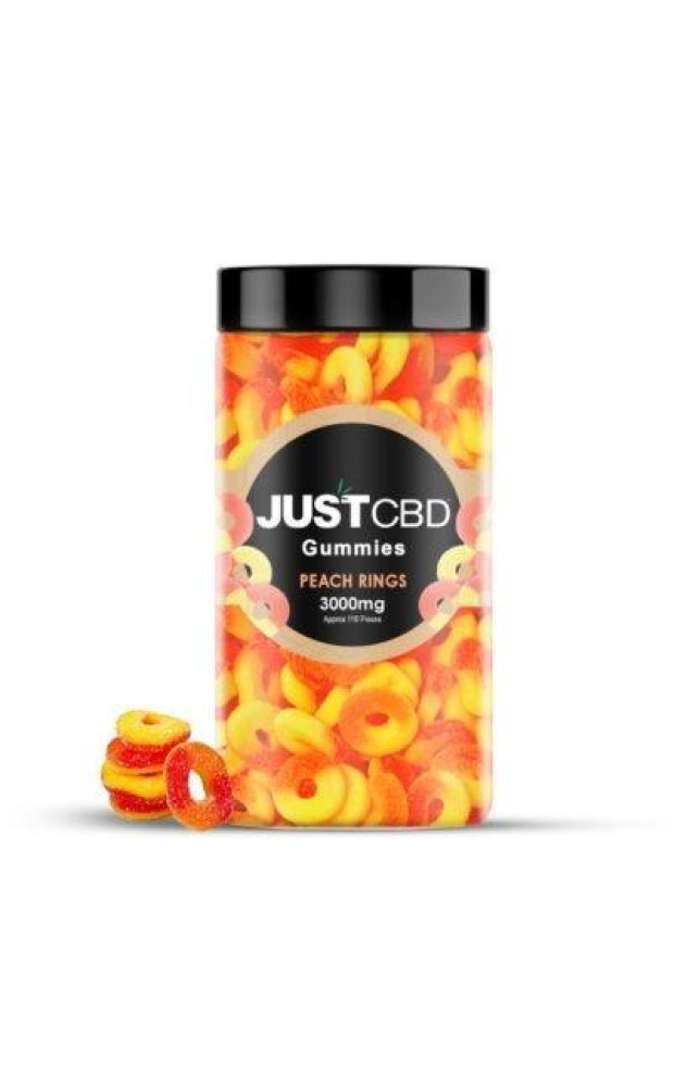 JUST CBD - PEACH RINGS GUMMY JAR 3000MG